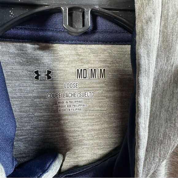 Under Armour Hotshot 1/2 Zip Long Sleeve Shirt Gray Blue Loose Fit Women’s M - Picture 2 of 8